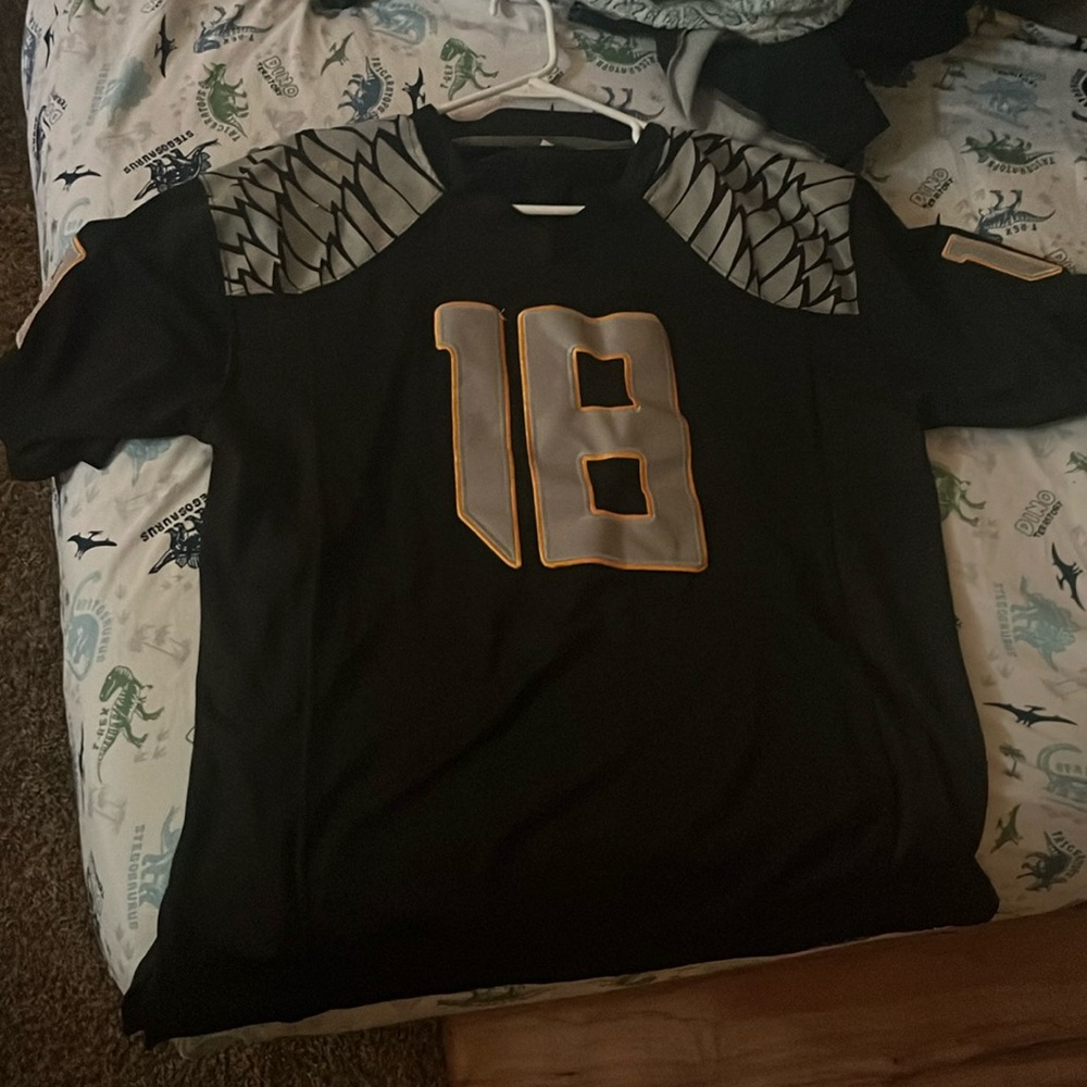 Men UO #18 Spencer Webb Black Football
